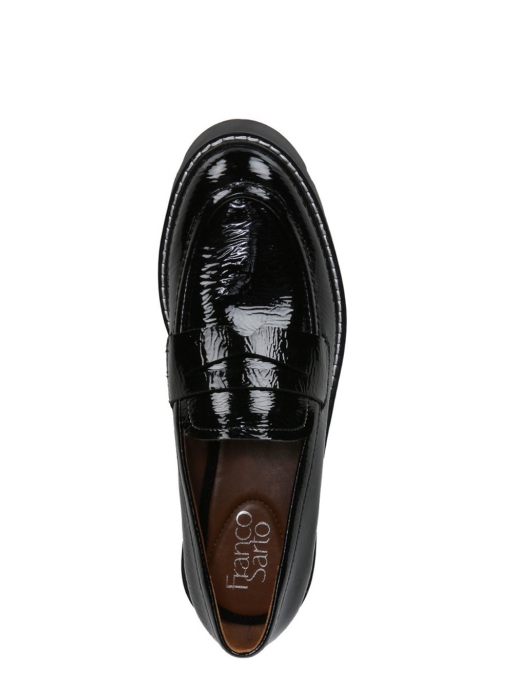 Franco Sarto Black Patent Leather Penny Loafers